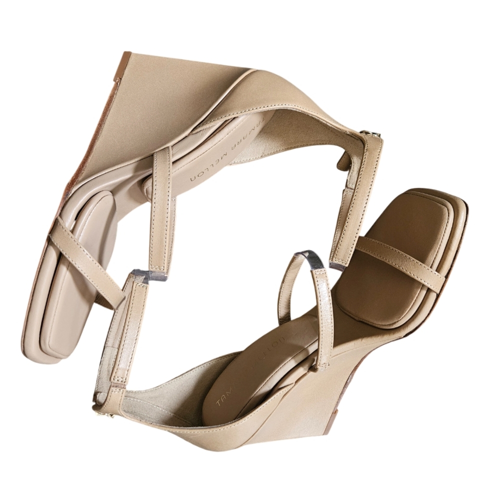 Tamara Mellon Reverse Wedge 90 Tan - Pillow Cushion Insole - EU 37 - NWOB - Picture 7 of 10